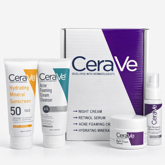 CeraVe Complete Skincare Bundle for Acne & Anti-Aging Wtih Free Zafrani Cream